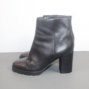 Women’s Size 9.5 Arezzo Black Leather Heeled Boots | Y2K 90s Classic Style